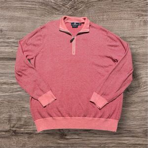 Vineyard Vines Thaxter Stripe Cashmere Blend Pink Quarter Zip Mens Size XL